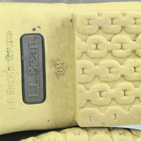 LL Bean Brown Leather Lace Up Round Toe Unlined Ankle Duck Boots Size 9 M - Picture 7 of 9